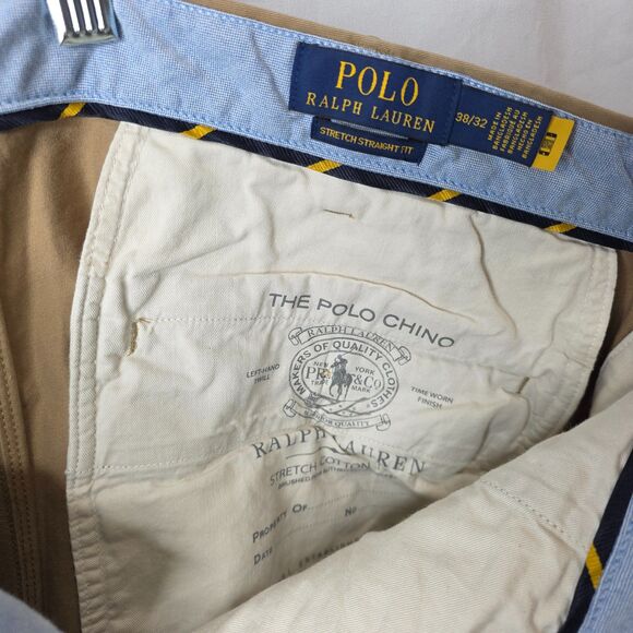 Polo Ralph Lauren Men’s 38x32 Beige Stretch Straight Fit Chino Pants - Picture 7 of 9